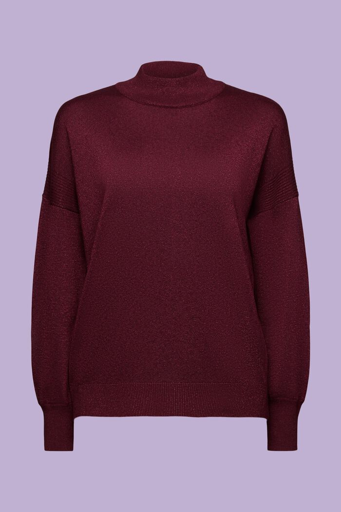 Pullover luccicante a lupetto, BORDEAUX RED, detail image number 6