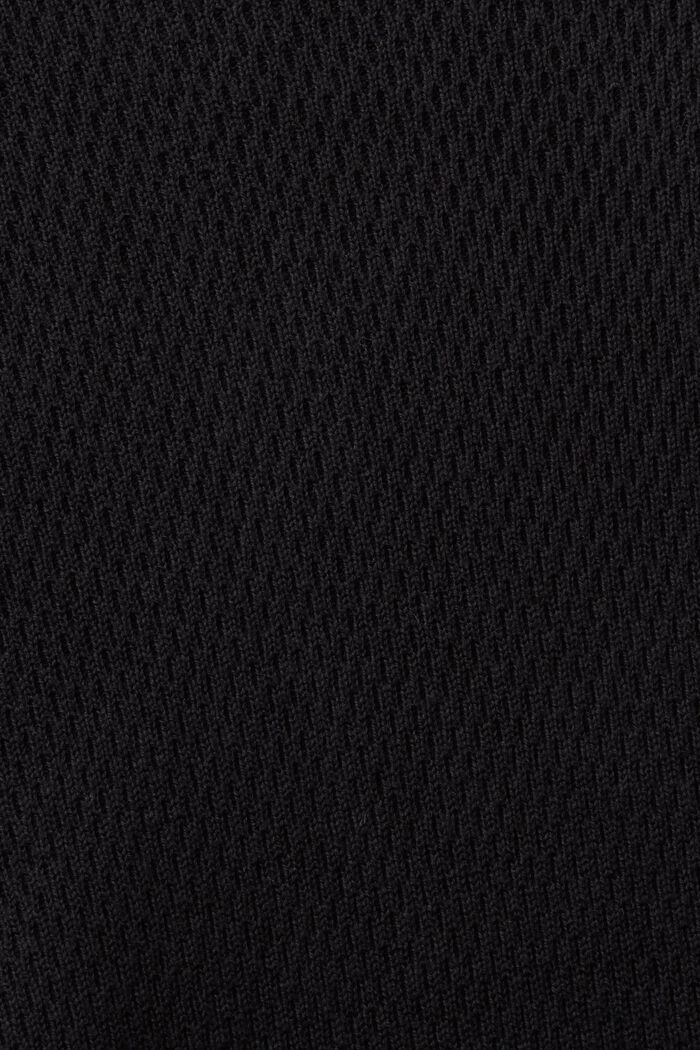 Pullover a girocollo in maglia strutturata, BLACK, detail image number 4