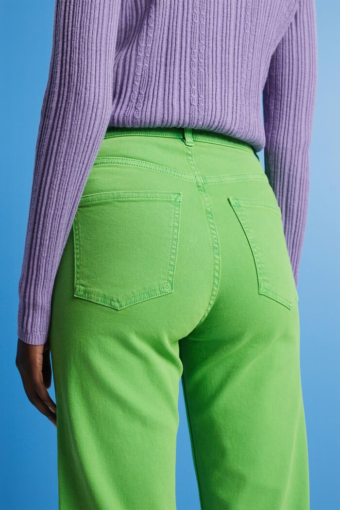 Pantaloni a vita alta e gamba dritta, GREEN, detail image number 4