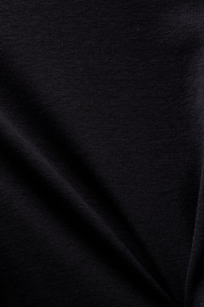 T-shirt in jersey di cotone a manica lunga, BLACK, detail image number 5