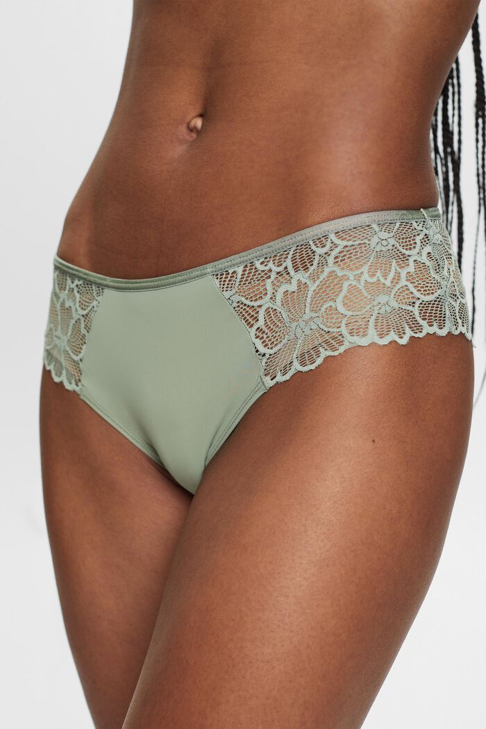 Culotte corte in pizzo alla brasiliana, DUSTY GREEN, detail image number 2