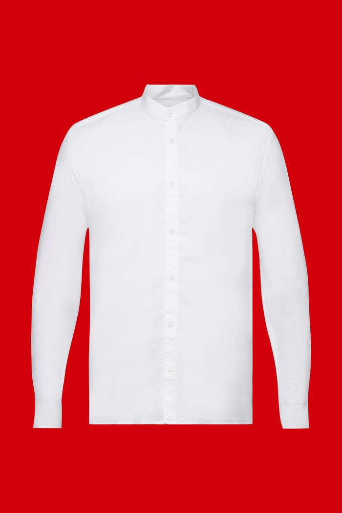 Camicia Slim Fit con colletto alto, WHITE, detail image number 5