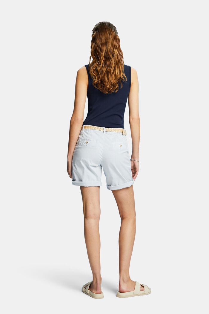 Shorts con cintura intrecciata in raffia, LIGHT BLUE, detail image number 3
