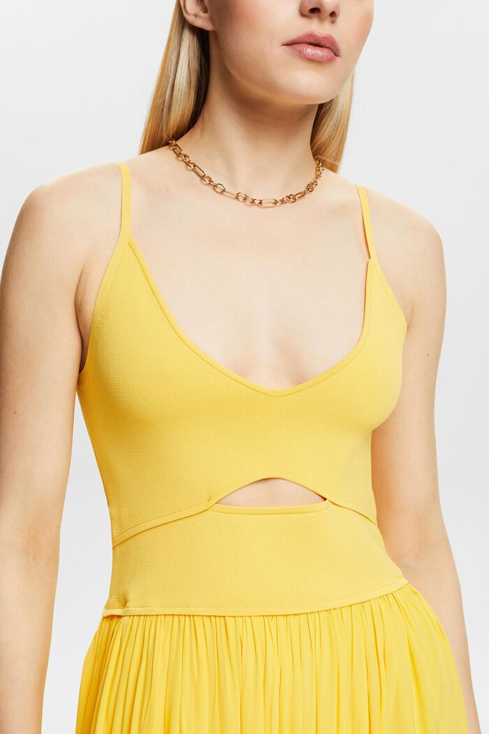Abito midi con cut out, SUNFLOWER YELLOW, detail image number 3