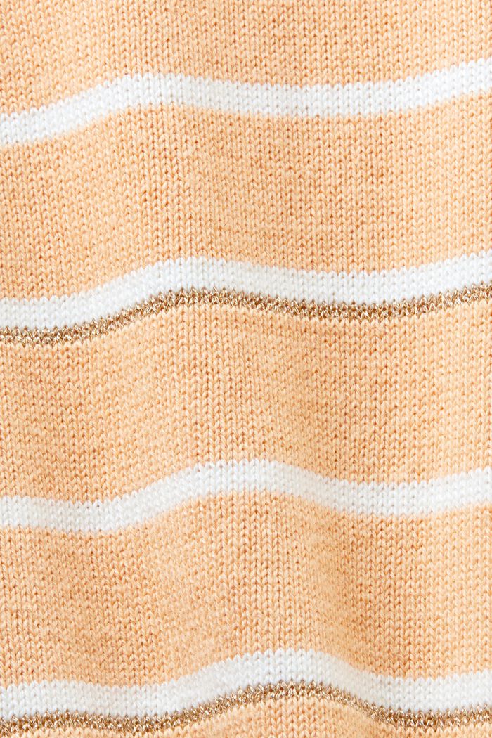 Pullover in maglia a righe con cashmere, BEIGE, detail image number 5
