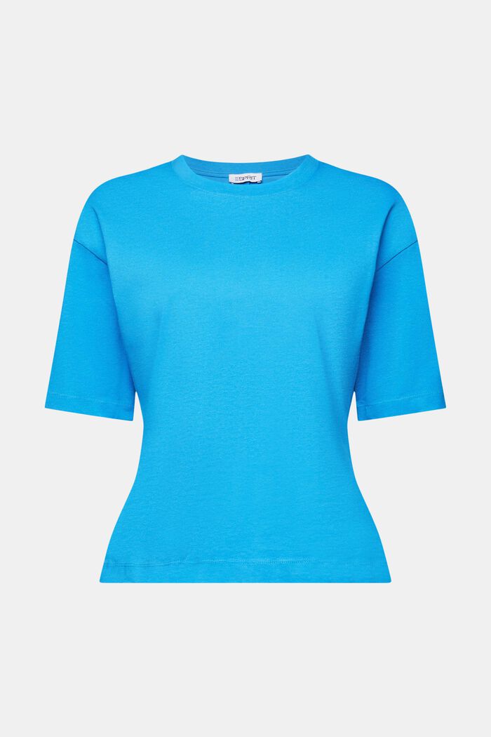 T-shirt sciancrata con girocollo, BLUE, detail image number 6