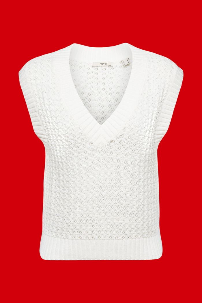 Gilet a maglia larga, OFF WHITE, detail image number 6