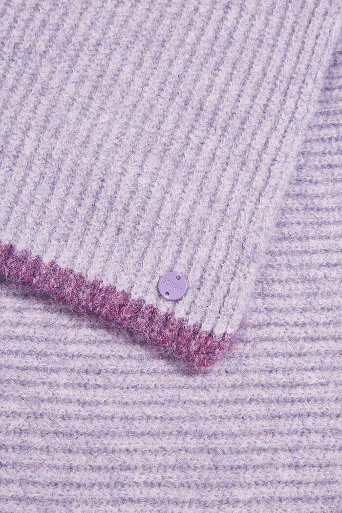 In materiale riciclato: Foulard con righe a contrasto, LAVENDER, detail image number 1