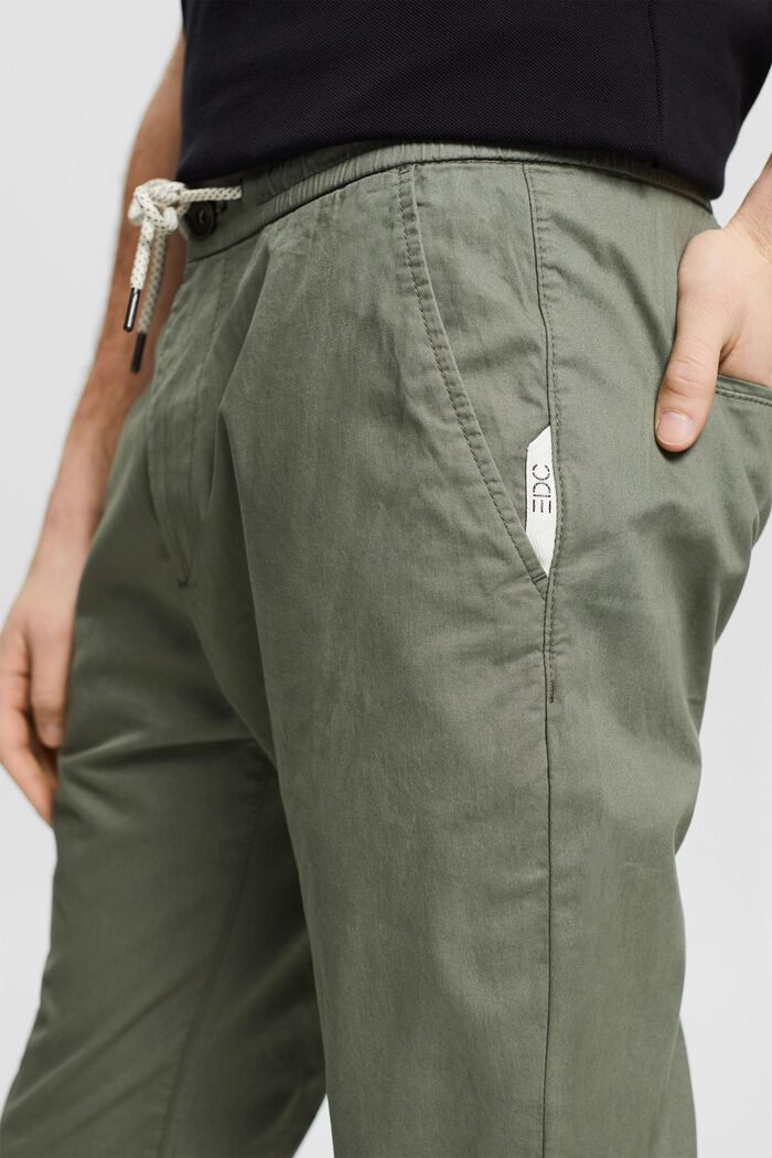 Pantaloni chino leggeri con coulisse con cordoncino, OLIVE, detail image number 0