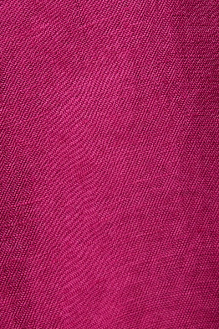 Camicia in misto lino e cotone, DARK PINK, detail image number 4