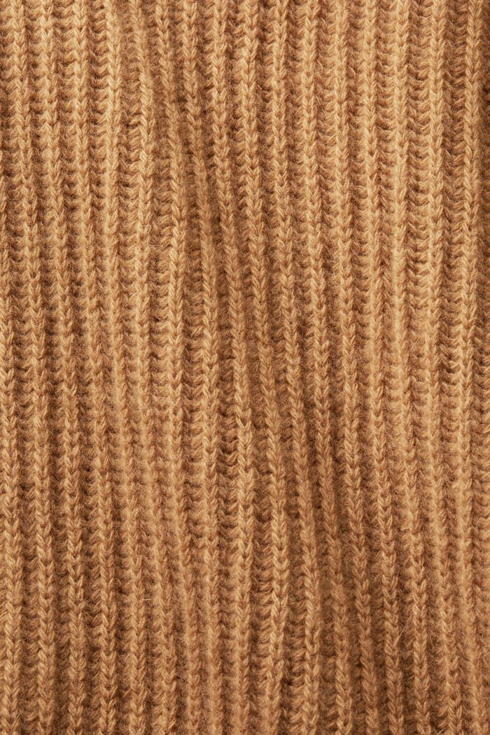 Pullover dolcevita in maglia a coste, CARAMEL, detail image number 5