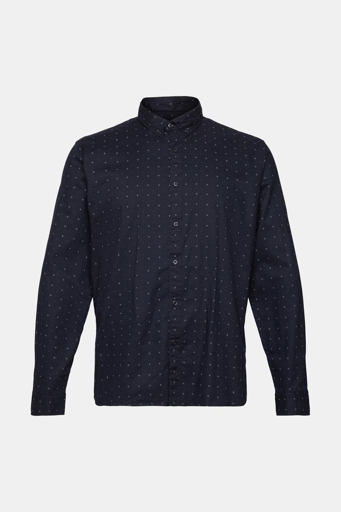 Camicia button-down con microstampa, NAVY, detail image number 2