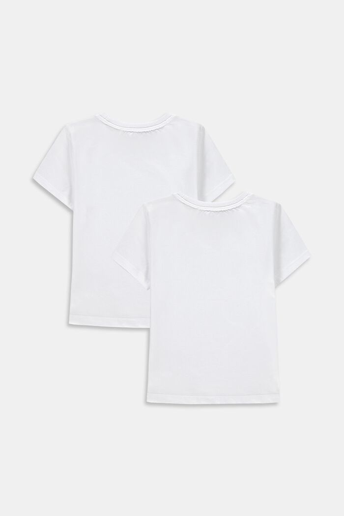 T-shirt in 100% cotone, confezione doppia, WHITE, detail image number 1
