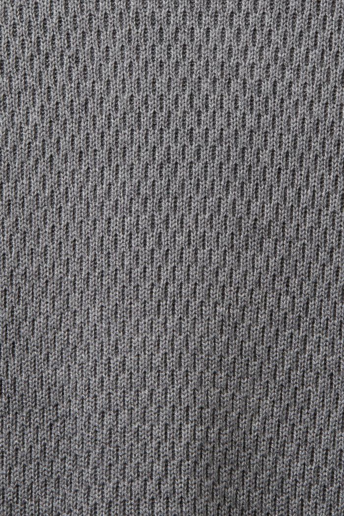 Pullover a girocollo in maglia strutturata, GREY, detail image number 5