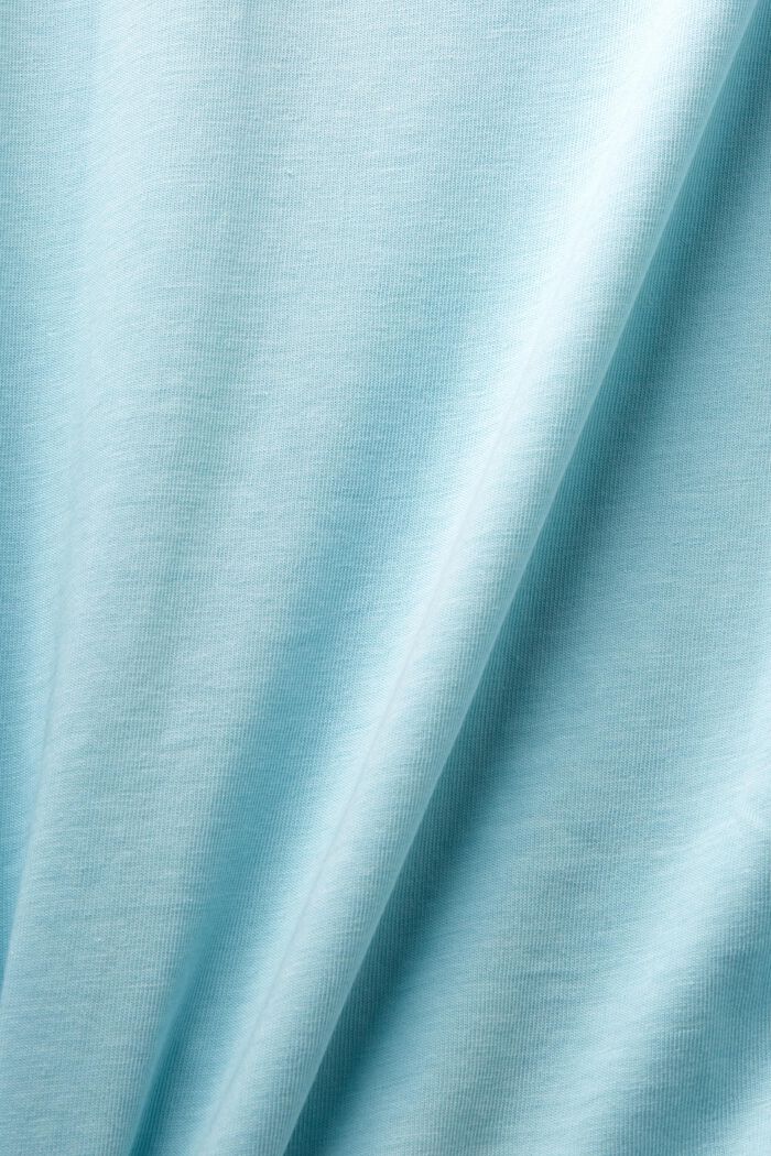 T-shirt con petto sul stampa, 100% cotone, LIGHT TURQUOISE, detail image number 5