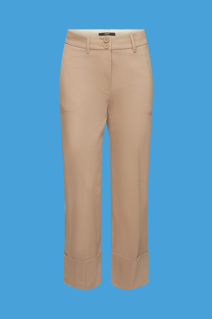Pantaloni accorciati in twill, TAUPE, detail image number 7