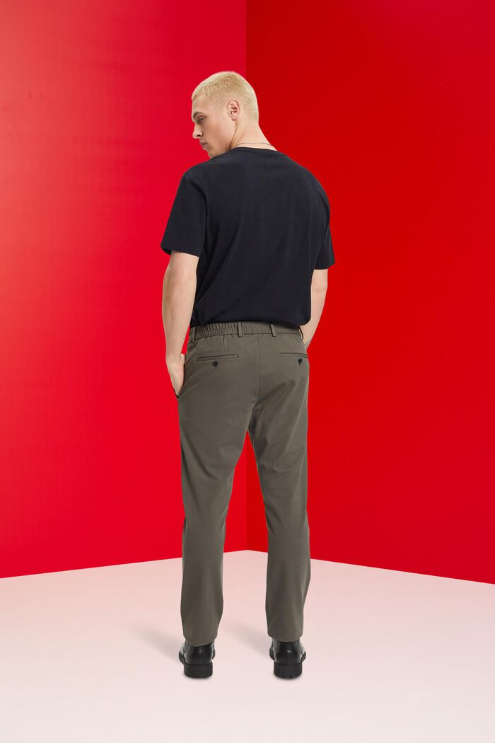 Pantaloni da completo in jersey di cotone piqué, DARK KHAKI, detail image number 3