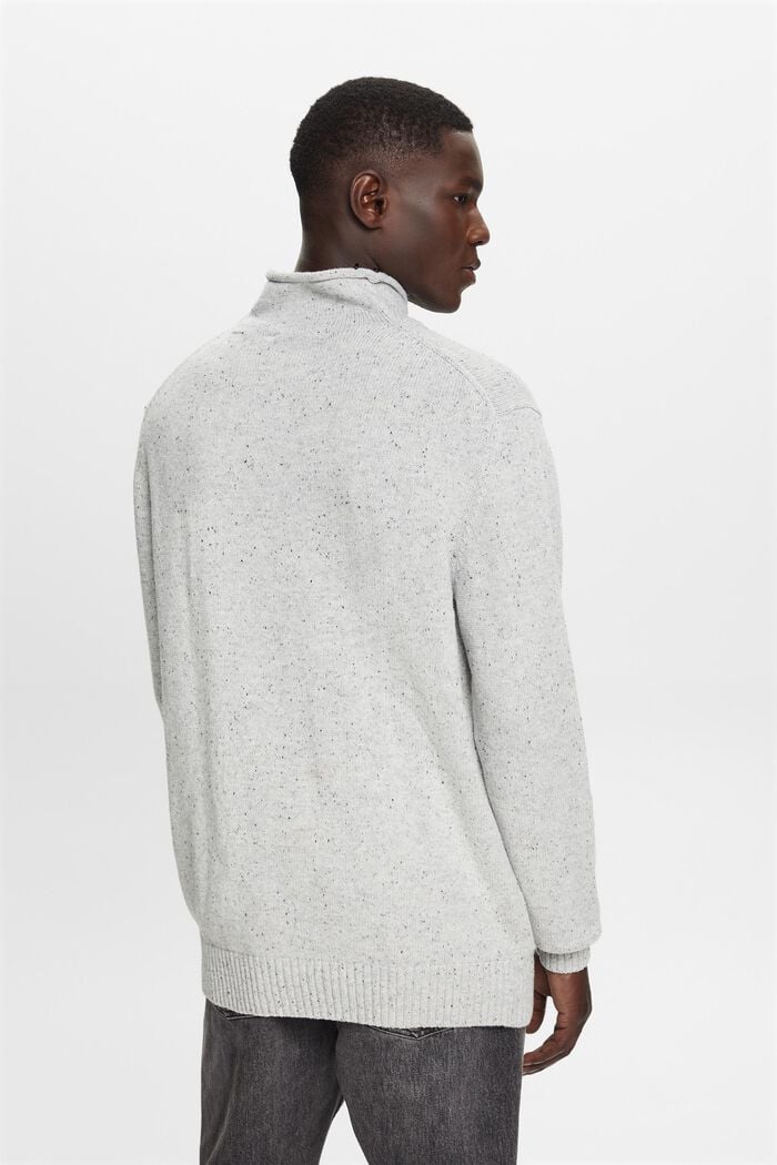 Pullover con collo a lupetto in misto lana, LIGHT GREY, detail image number 4