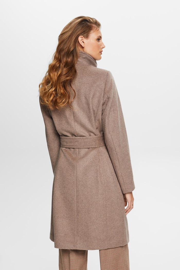 Riciclato: cappotto in misto lana con cachemire, TAUPE, detail image number 3