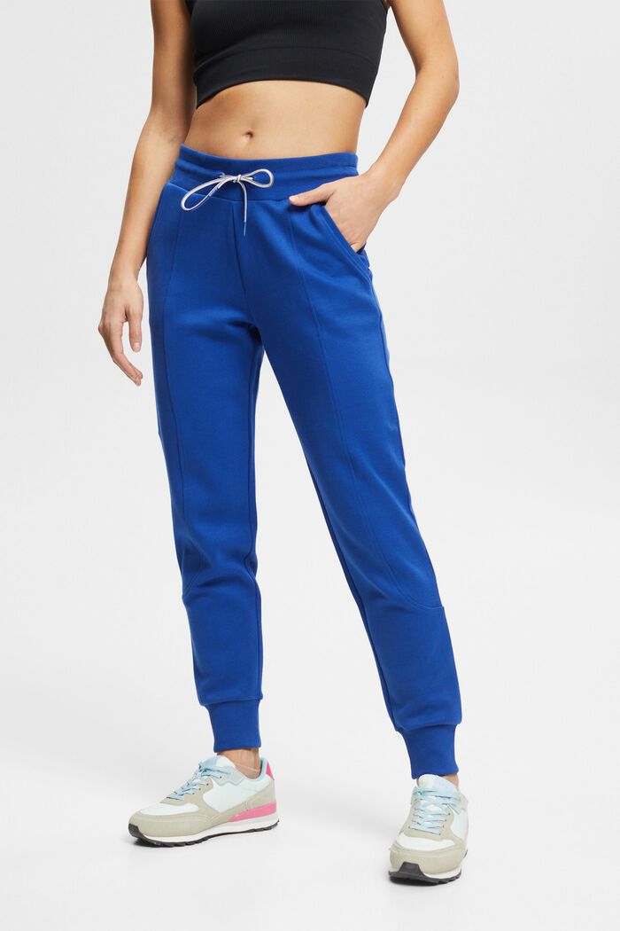 Pantaloni jogger, misto cotone, BRIGHT BLUE, detail image number 0