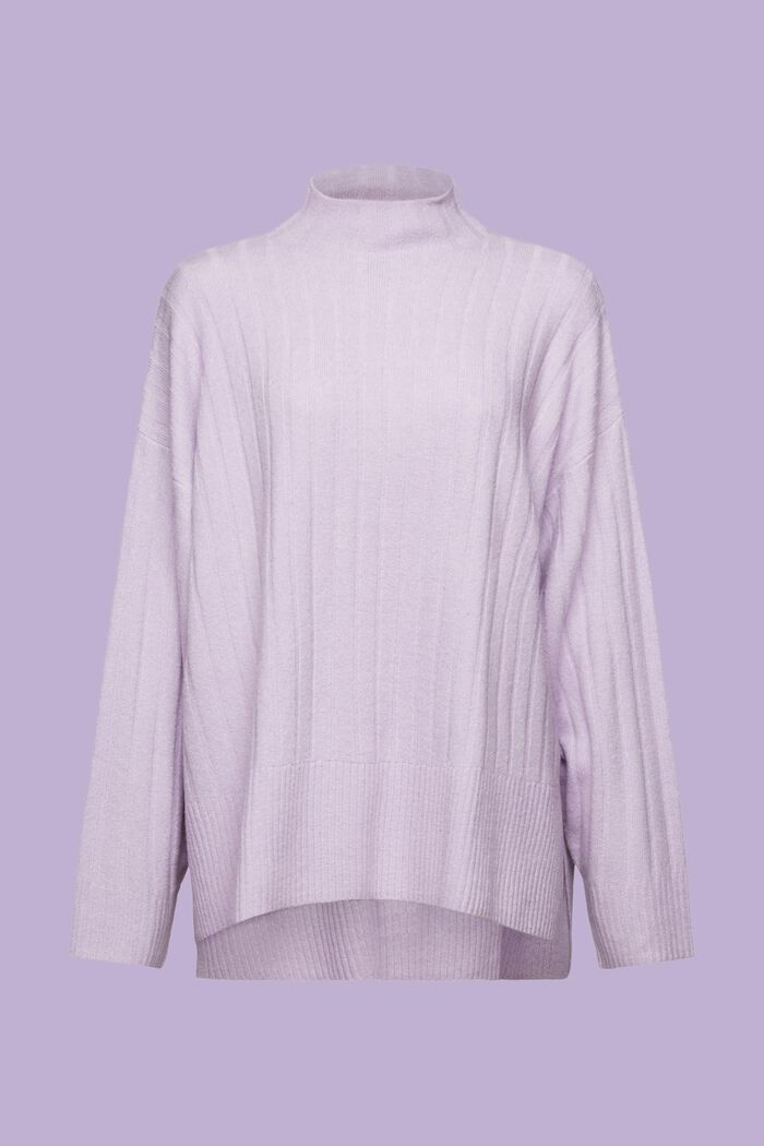 Pullover in maglia a coste piatte, LAVENDER, detail image number 6