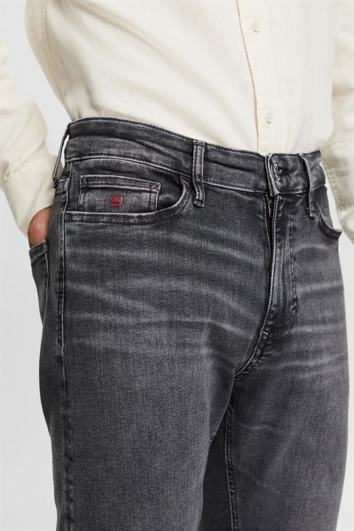 Jeans Slim Fit a vita media, BLACK DARK WASHED, detail image number 2