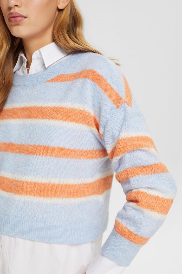 Maglione in maglia a righe, PASTEL BLUE, detail image number 2