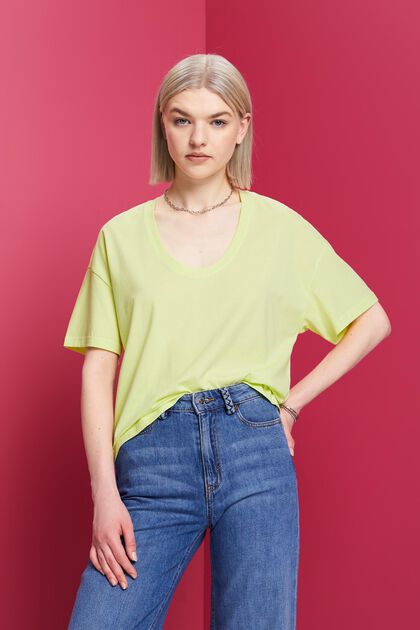 T-shirt oversize cropped, 100% cotone