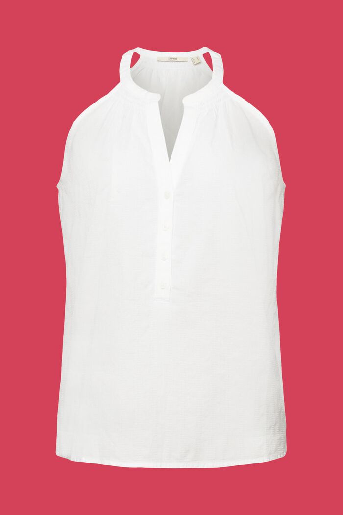 Blusa senza maniche, 100% cotone, WHITE, detail image number 6