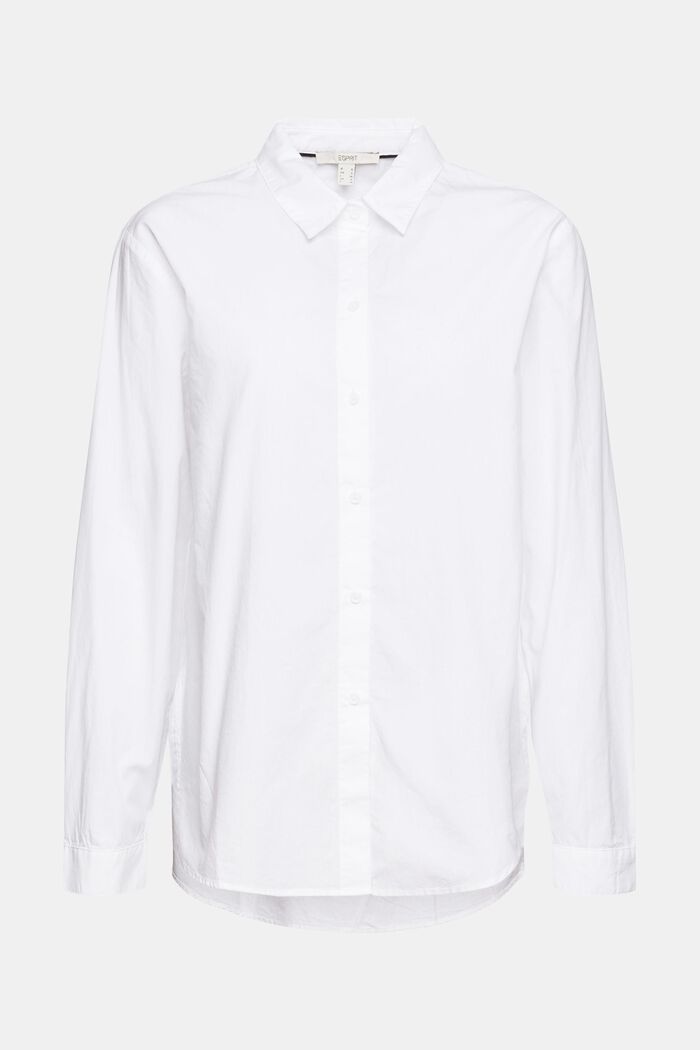 Blusa oversize in cotone, WHITE, overview