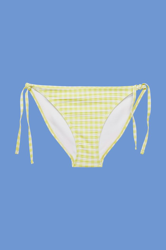 Riciclato: slip da bikini strutturato con lacci laterali, LIME YELLOW, detail image number 4