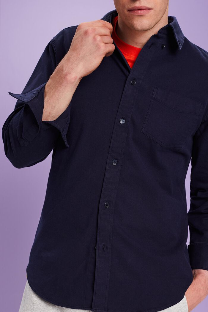 Camicia in twill regular fit, NAVY, detail image number 3