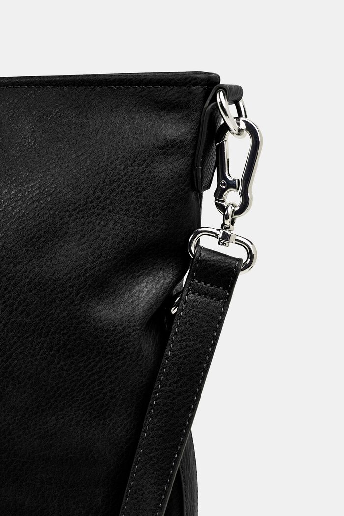 Borsa a tracolla in similpelle, BLACK, detail image number 2