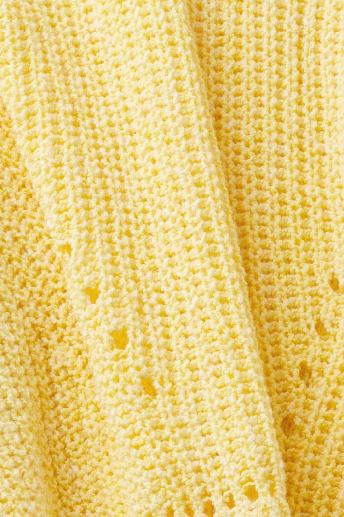 Pullover con motivo a treccia, LIGHT YELLOW, detail image number 4