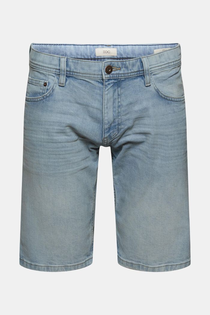 Shorts di jeans in cotone biologico, BLUE LIGHT WASHED, detail image number 0