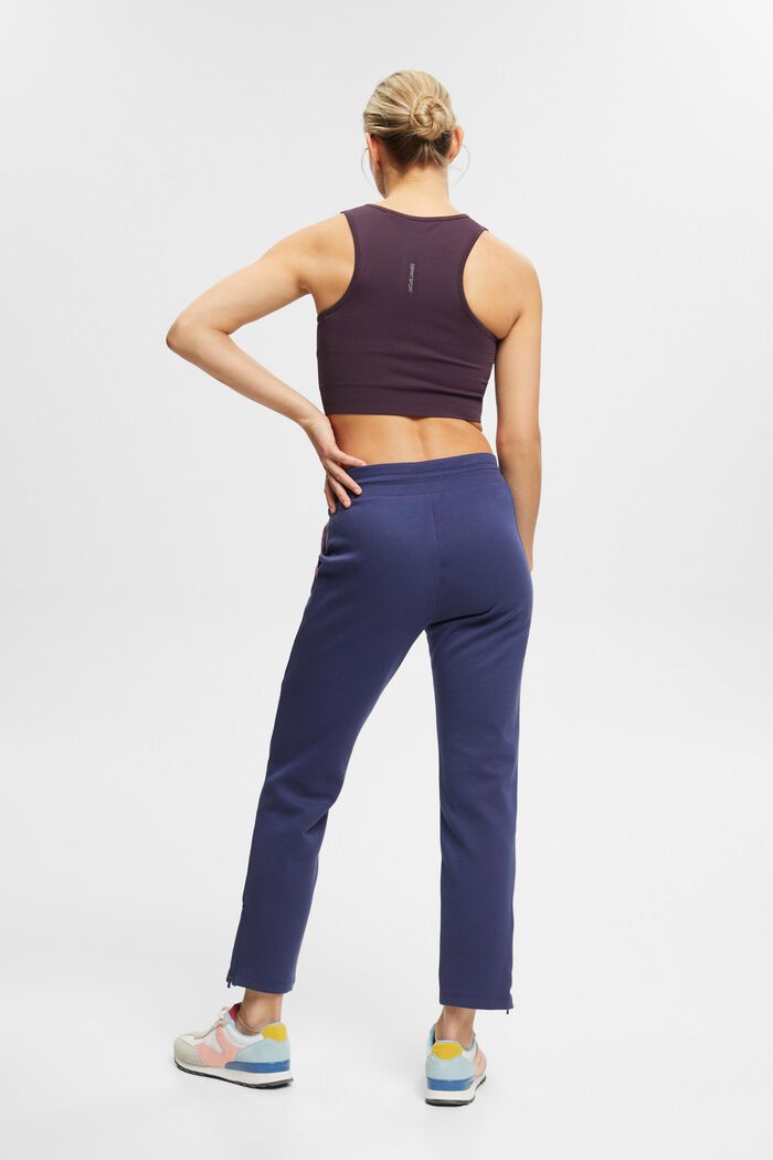 Pantaloni jogger in cotone biologico con zip alle caviglie, NAVY, detail image number 3