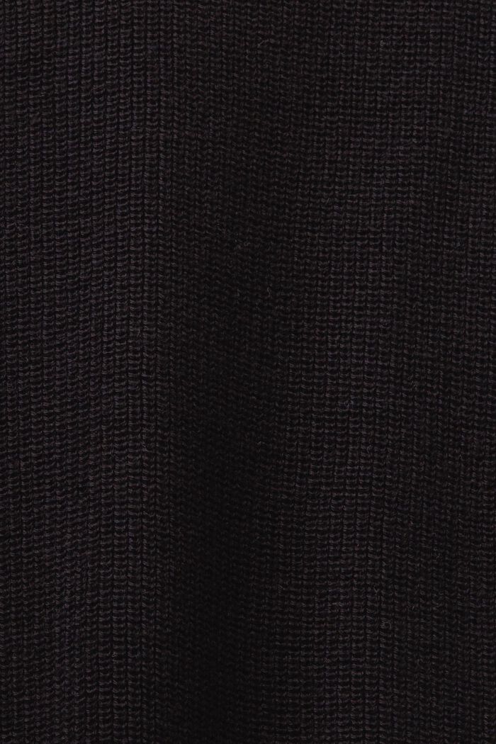 Pullover dolcevita con maniche a pipistrello in maglia a coste, BLACK, detail image number 5