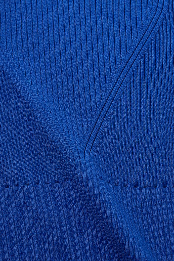Pullover a coste a manica corta, BRIGHT BLUE, detail image number 5