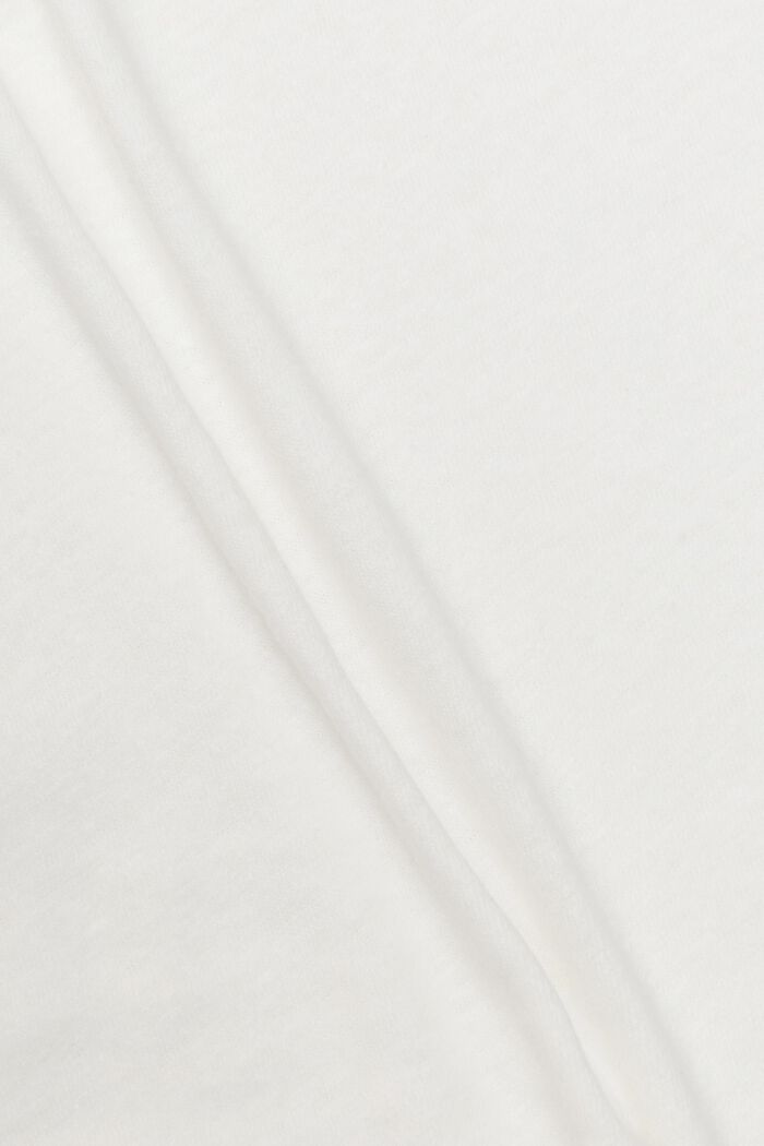 Maglietta in misto cotone e lino, OFF WHITE, detail image number 6