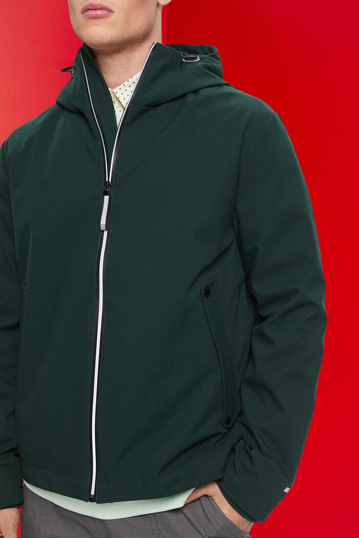 Giacca softshell con cappuccio, DARK TEAL GREEN, detail image number 2