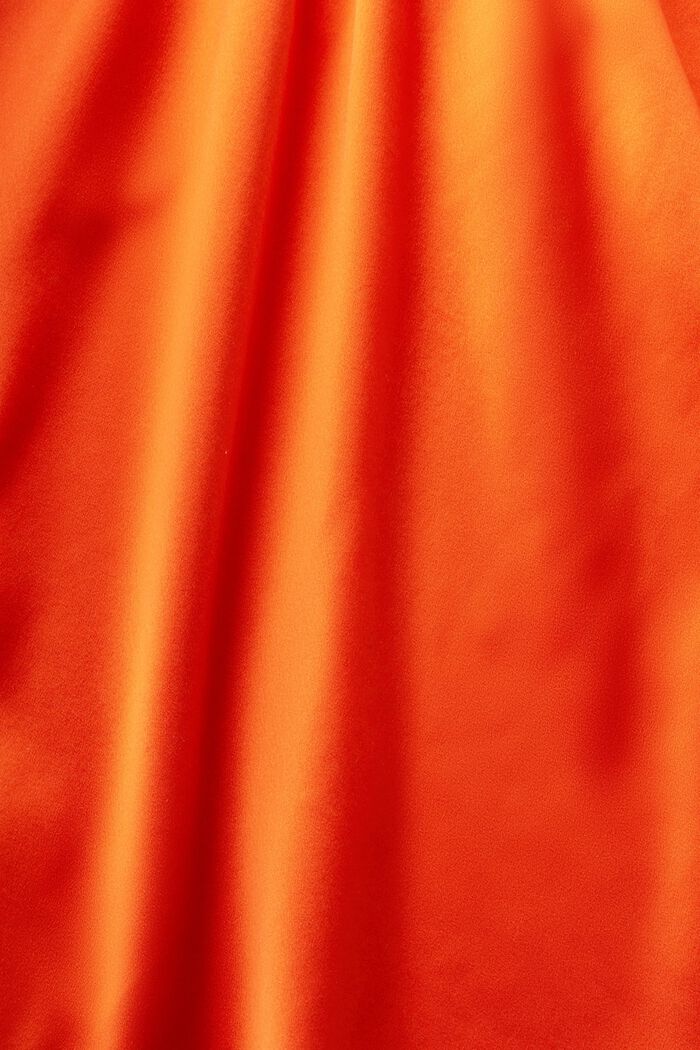 Blusa in raso di seta, BRIGHT ORANGE, detail image number 5