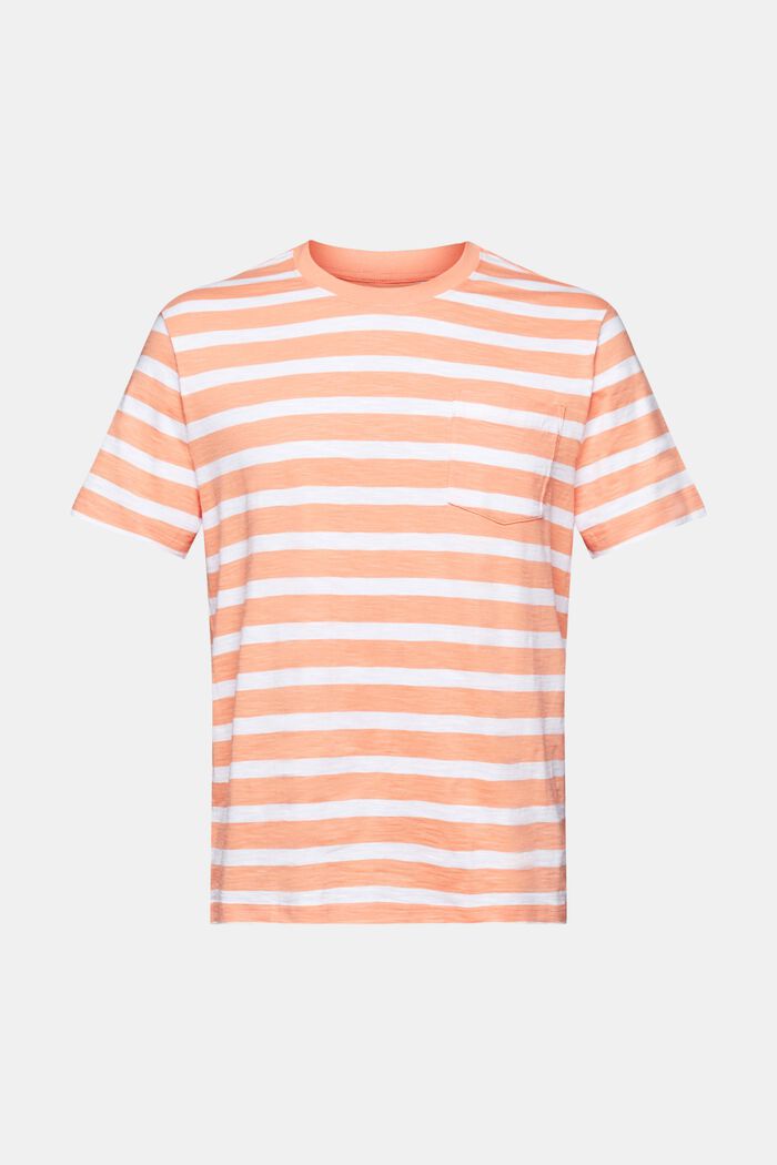 T-shirt a righe in jersey di cotone, PASTEL ORANGE, detail image number 6