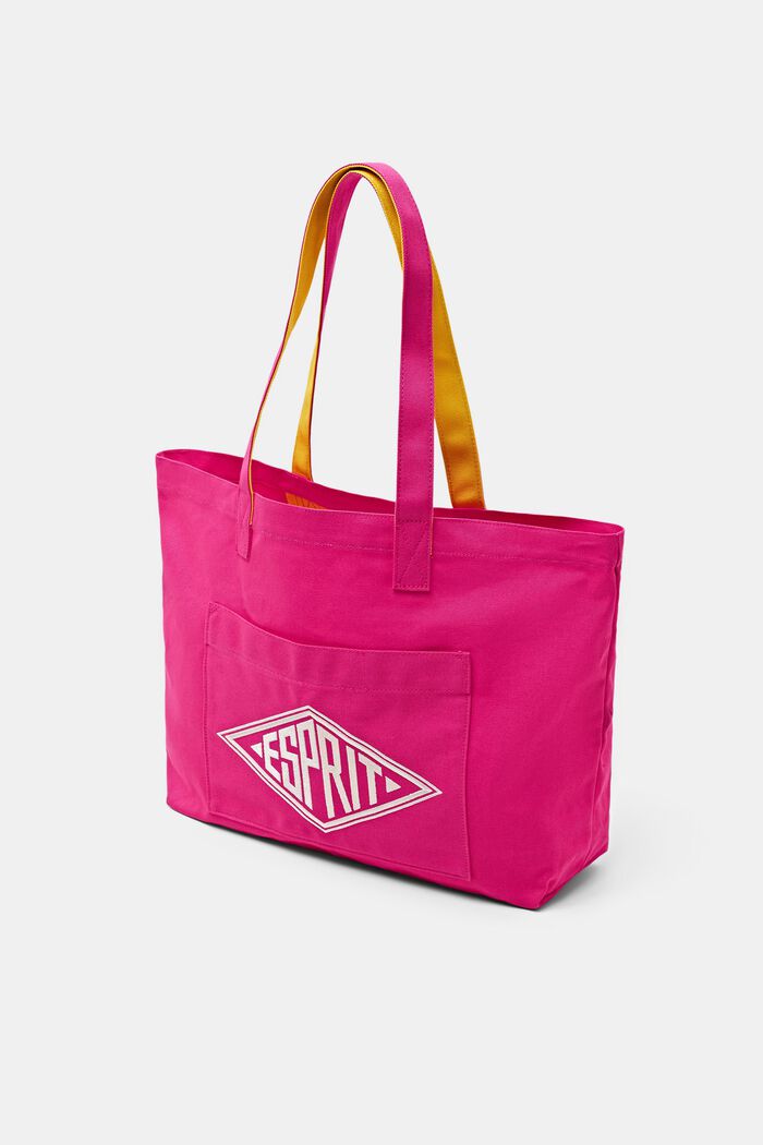 Tote Bag con logo in canvas, PINK FUCHSIA, detail image number 2