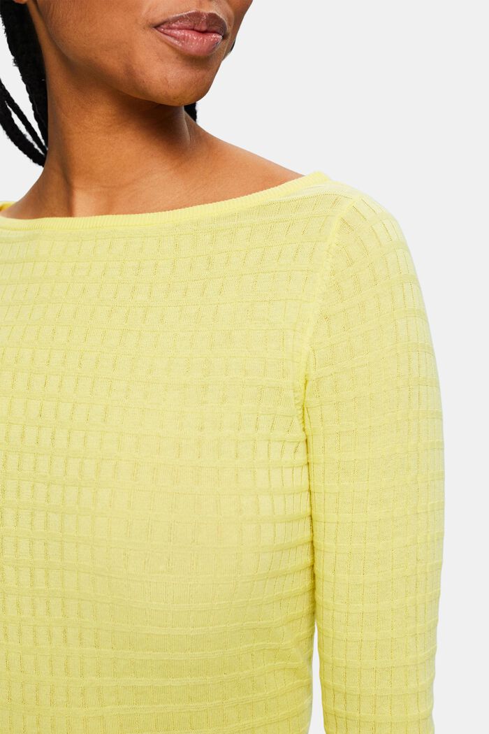 Pullover a maglia strutturata, PASTEL YELLOW, detail image number 3