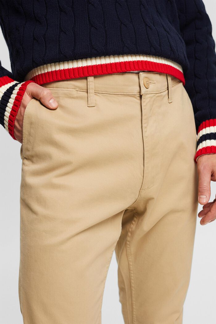 Pantaloni chino con gamba slim, BEIGE, detail image number 4