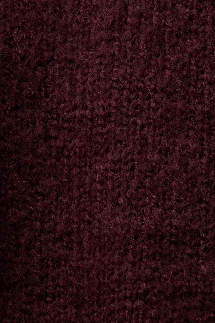 Pullover metallico jacquard a maglia, BORDEAUX RED, detail image number 6