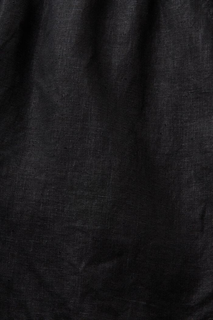 Shorts da infilare in misto lino, BLACK, detail image number 6