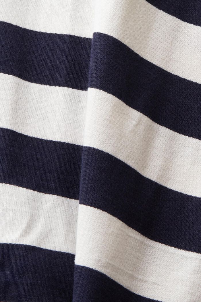 T-shirt in cotone con logo a righe, NAVY, detail image number 6