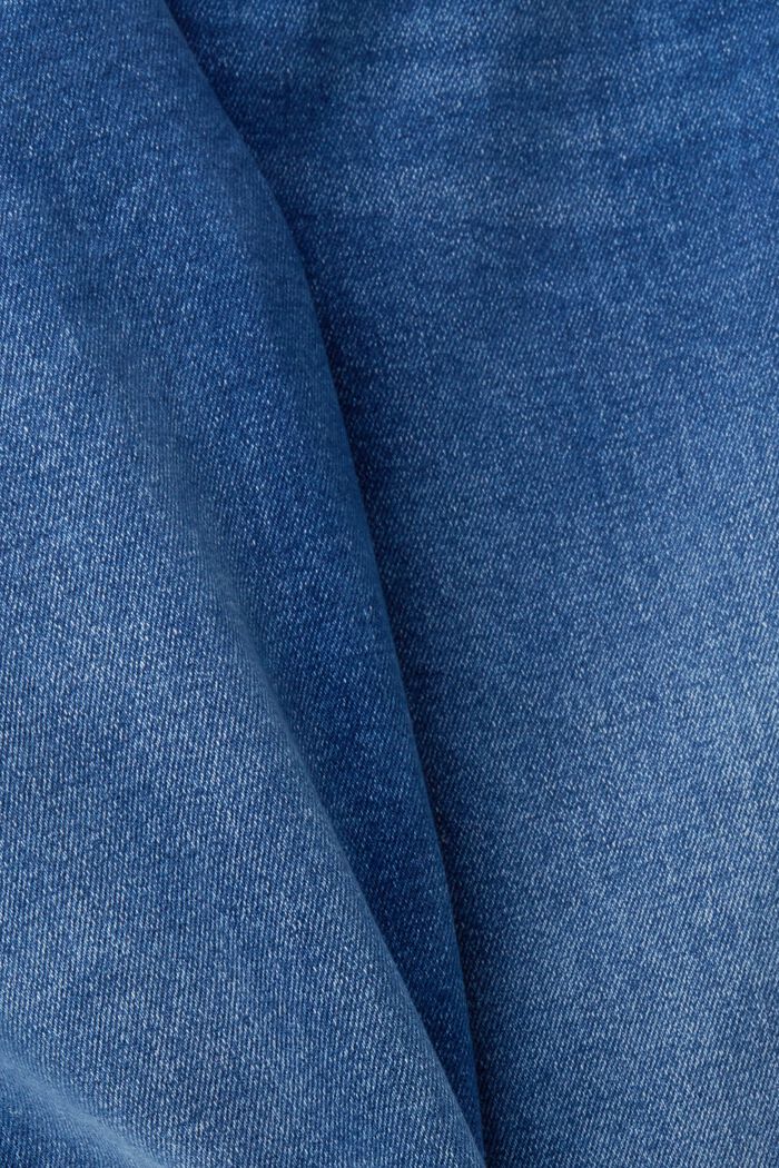 Jeans a vita alta e con gamba dritta, BLUE MEDIUM WASHED, detail image number 5