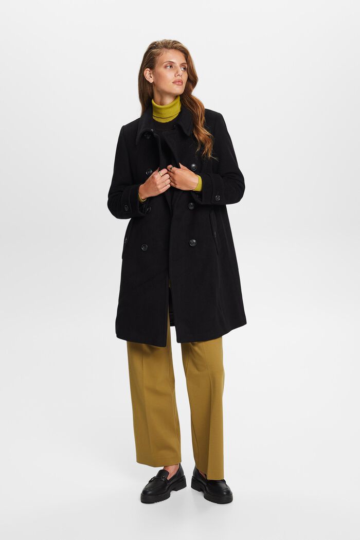 In materiale riciclato: cappotto in misto lana con cashmere, BLACK, detail image number 4